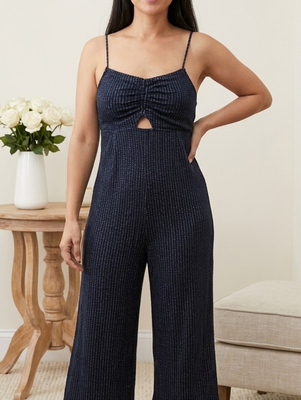 O'NEILL - Cute Boho Dark Blue Print "Anabella" Romper Jumper Onesie- Size M